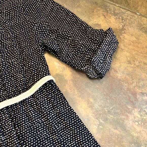 Motherhood Maternity Navy with White Dots Collar and Belt Dress - Picture 5 of 14